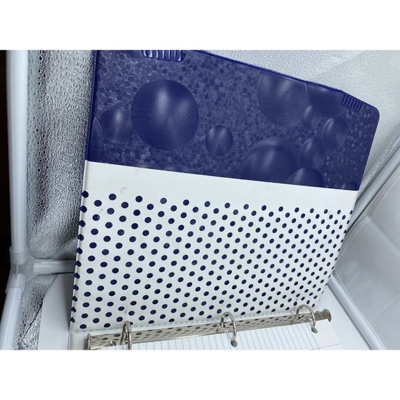 Mead Trapper Keeper 3 Ring Portfolio Notebook Blue Designer Hook Loop Closer - Picture 5 of 9